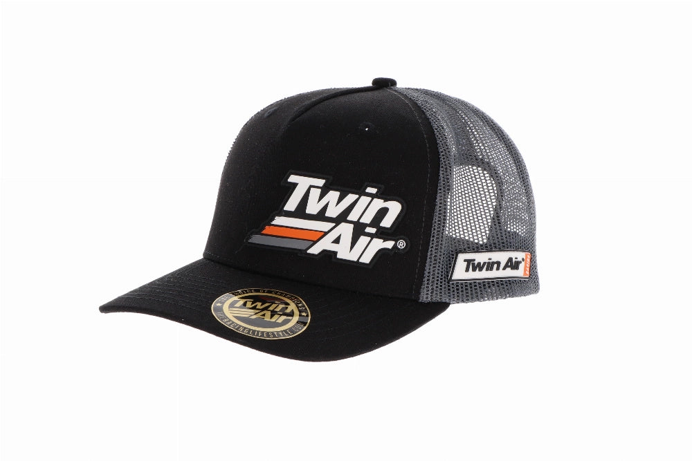 "Gorro Twin Air snapback trucker hat frontal"

"Gorra malla paddock Twin Air motocross oficial"

"Twin Air trucker hat logo ajustable"