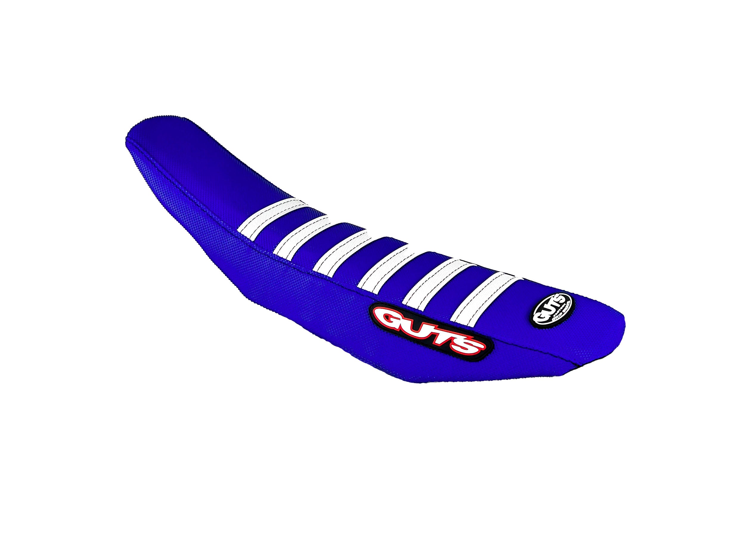 Funda asiento para moto YAMAHA YZ85 2022 - 2025 GUTS RACING Ribbed Grip Azul / Blanco